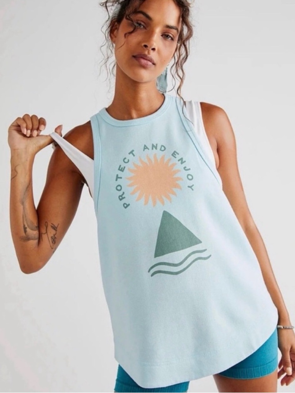 Free People Movement 5413 x Surfrider Inhale Tank Blue Combo